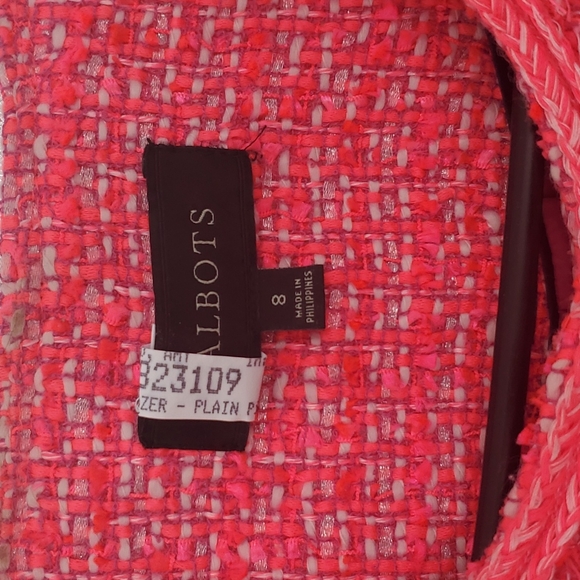TALBOTS HOT PINK  TWEEDED BLAZER/JACKET - Picture 11 of 13